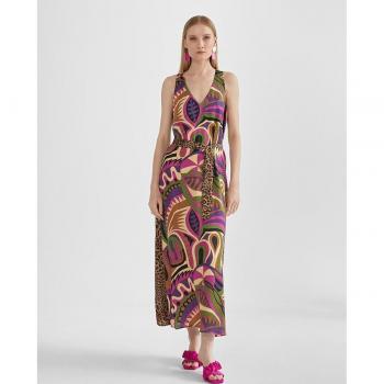 Vestido largo estampado con escote pico de Lola Casademunt