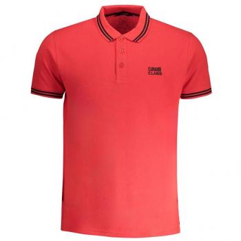 Cavalli Class Red Cotton Polo Shirt - L, Male, Short Sleeves