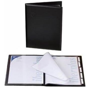 Carpeta portamenus Iberplas PVC Fº 6 fundas con pestañas adhesivas negro