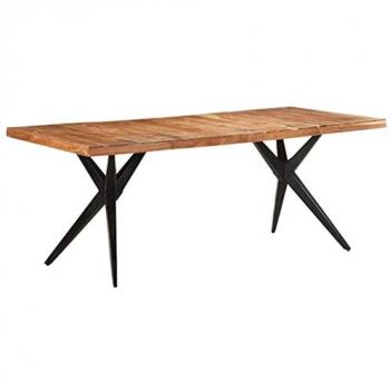 Mesa de comedor de madera maciza de acacia 200x90x76 cm
