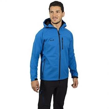 Izas Haiti Chaqueta Softshell con Capucha, Hombre, Azul Royal/Negro, 3XL