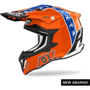 Airoh Casco de Cross Strycker Avellana Brillante / Airoh Strycker Hazzard Casco de motocross - Multicolor