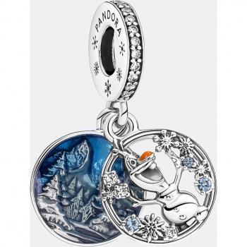 Charm Pandora Disney Olaf de Frozen - Encanto colgante de plata y esmalte