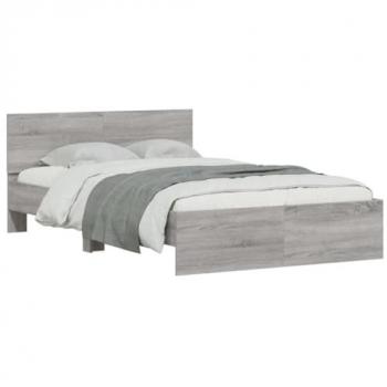 Estructura de cama con cabecero gris Sonoma 120x190 cm