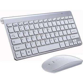 Teclado y ratón inalámbrico en color metalizado 908