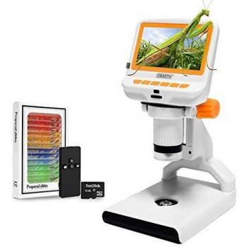 4.3 LCD Microscopio Digital USB, Handheld Profesional cámara Digital de vídeo 220X, Zoom 1080P, con 8 LED Ajustable, Tarjeta TF, Control Remoto, para Windows XP/7/8/10, para reparación de Soldadura