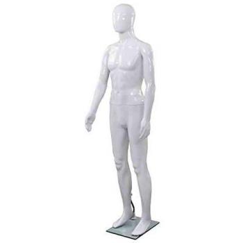 vidaXL Full Body Male Mannequin with Glass Base Glossy White 185 cm