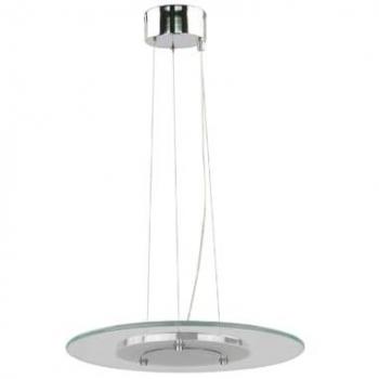 Lámpara de Suspensión Minnesota EPIKASA, Metal y Vidrio, Cromo y Blanco, 45x45x125 cm