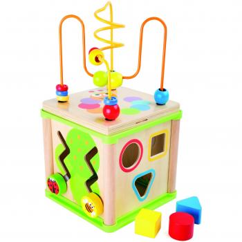 Small Foot Interactive Wooden Activity Cube for Infants