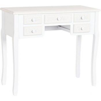 Escritorio de Madera Blanco DKD Home Decor con Detalles en MDF (90 x 40 x 78 cm)