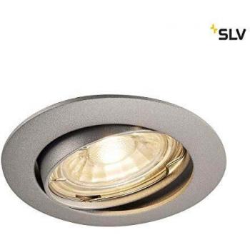 Luz de Techo PIKA QPAR51, Encastrable, Orientable, Gris Plata, Máx. 50W