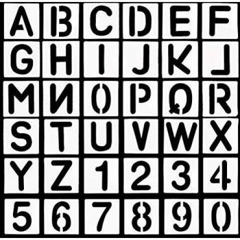 YOTINO Plantillas de 26 Letras y Números, Plantilla de Dibujo y Letras para Pintar, Plantilla de Plástico, Plantillas de Pintura del Alfabeto,Scrapbooking Arte DIY Niños +2 Plantillas de Números