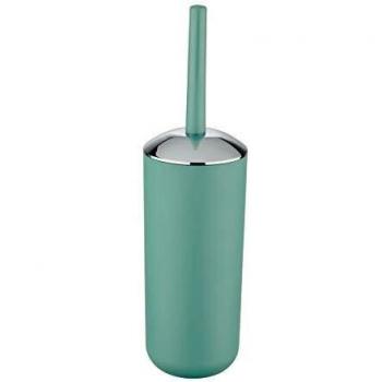 Portascopino WC Brasil Verde, plástico mate incassable, con cepillo negro, Ø 10x37 cm