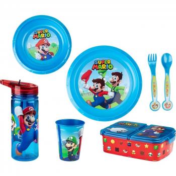 Sandwichera Super Mario Bros Nintendo - Fiambrera Rectangular Múltiple con Varios Compartimentos, Libre de BPA