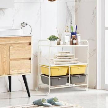 Costway Rolling Storage Cart with 4 Drawers and 2 Shelves
