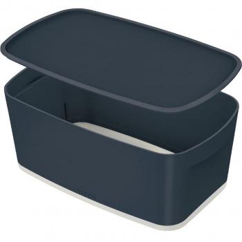 Caja de almacenamiento Leitz My Box Cosy, 5 litros, gris terciopelo, dimensiones 318 x 128 x 191 mm, incluye tapa