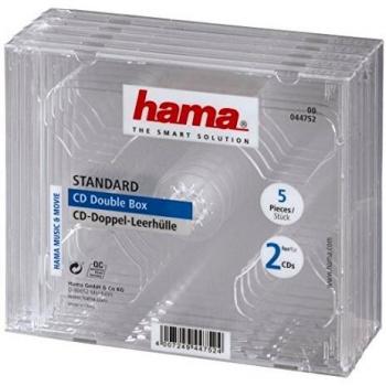 Hama 044752 - Caja para 2 CDs, 5 unidades, color transparente