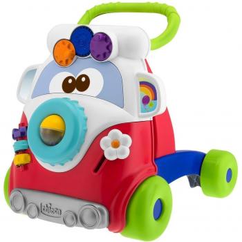 Andador Infantil Chicco Happy Hippie 2 en 1, Correpasillos con Forma de Autobús y Centro de Actividades Educativas, Juguete para Bebés de 9-24 Meses