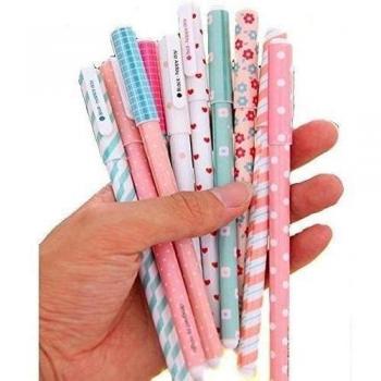 Bolígrafo de tinta de gel Cute dibujos animados coreano Pin Tipo Wholesale kawaii papelería, 10 Colors Set
