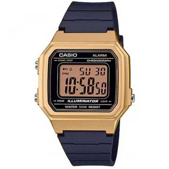 Casio W-217HM-9A Unisex Digital Watch with Yellow Gold Dial and Resin Strap
