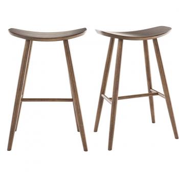 Set de 2 taburetes de cocina de diseño nogal 72 cm DEMORY