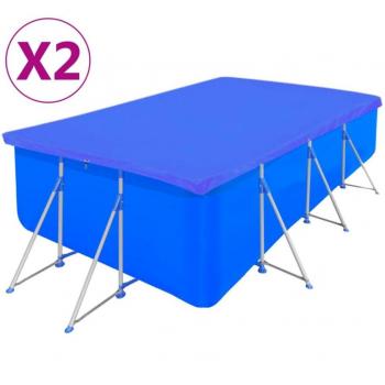 Cubierta de piscina rectangular PE 394x207cm 90 g/m² (paquete de 2 unidades)
