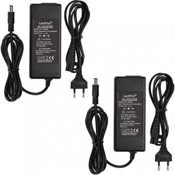 2 Piezas 12V 5A Transformador 60W,12V 5A Alimentador,Transformador 12V 5A de Tira de 60W Adecuado Para Cargador para PC Portátil, Cinta LED, Monitores LCD TFT, DVD, Televisores, Etc.
