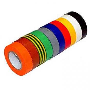 Cinta adhesiva PVC aislante Panaché 10 colores - 15 mm x 10 m