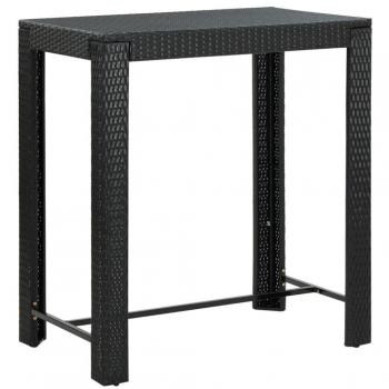 vidaXL Garden Bar Table - Black, Dimensions: 100x60.5x110.5 cm, Material: Poly Rattan