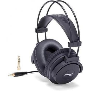 Samson SR880 Closed-Back Studio Headphones with Leather Earpads, Black