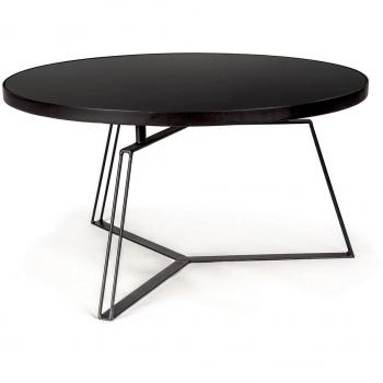 Mesa auxiliar de diseño metálico negra Ø70 cm - 38 cm altura