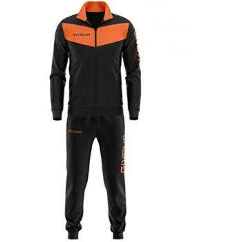 Chándal Givova Visa Fluo Negro Multicolor (Nero/Arancione Fluo) para Hombre, Talla 2XS