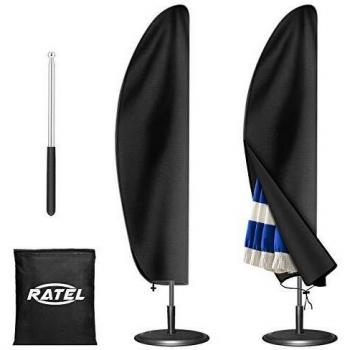 RATEL Funda Protectora de Sombrilla, Impermeable Resistente al Agua al Aire Libre Patio, Oxford 420D Protectora para Parasol de Jardín Bolsa de Almacenamiento con Cremallera-265 x 40/50/70cm
