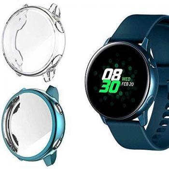 Jvchengxi Funda Protectora para Galaxy Watch Active, Cubierta Protectora de Marco a los rasguños TPU Protector de Pantalla de Cobertura Total para Galaxy Watch Active 40mm