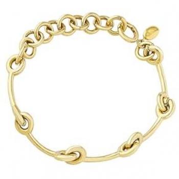 Pulsera de Mujer en Acero Dorado IP Espejado, Colección Tie Up BREIL, Diseño Elegante con Nudos, Largo Ajustable 15-21 cm