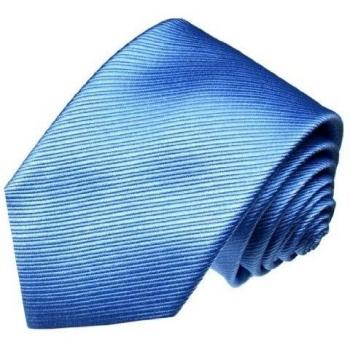 Lorenzo Cana - Original marcas corbata de seda 100% seda - Corbata Azul MITTELBLAU Uni einfarbig - 77121