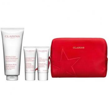 Clarins Body Care Essentials Gift Set - Super Hydrating Body Balm, Exfoliating Scrub & Hand Cream