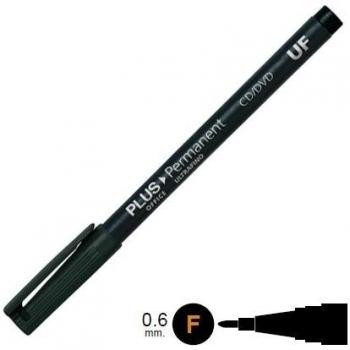 Plus Office - Rotulador permanente CD/DVD Fino Negro
