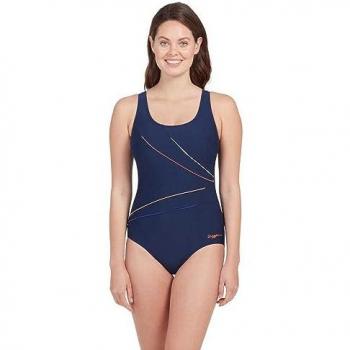 Bañador Zoggs Macmasters Scoopback azul marino naranja mujer - 36