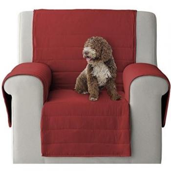 Eiffel Textile Cubre Sofá Acolchado Reversible para Mascotas, 1 Plaza, Poliéster, Granate y Gris, 55x135x6 cm