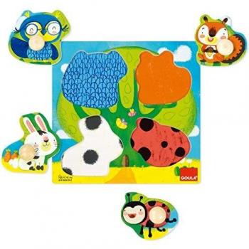 Goula- Animales del Bosque Conjunto de Puzzles, Multicolor