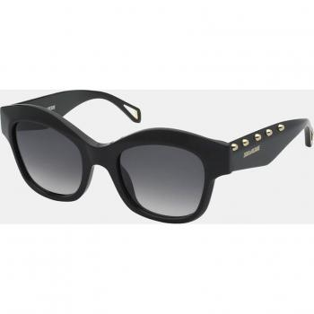 Zadig & Voltaire Unisex Black Butterfly Sunglasses with Smoke Gradient Lenses, 53mm Acetate