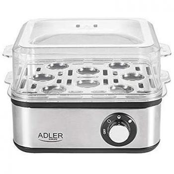 Adler AD-4486 Electric Egg Boiler for 8 Eggs, Stainless Steel, Cooking Adjustment, Overheating Protection, 800W, BPA-Free