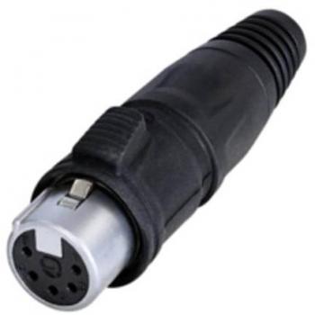 Conector de cable XLR de 5 pines REAN RCX5F-Z-000-1, IP65, carcasa cromada