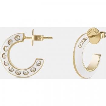 Guess - Pendientes de aro Hoops Don't Lie de acero dorado con cristales blancos JUBE01491JWYGWHT/U
