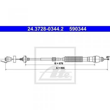 Ate 24.3728-0344.2 - Cable de accionamiento de embrague