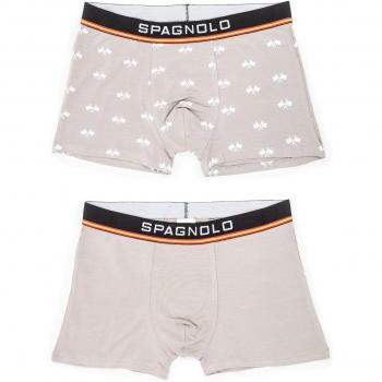 Spagnolo Pack de 2 Boxers Punto Estampado en Gris
