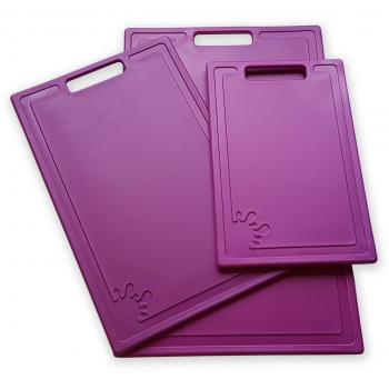 Juego de 3 tablas de cortar de plástico Púrpura