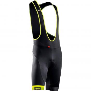Culote Corto Con Tirantes Ciclismo Northwave 2018 Blade 3 Negro-Amarillo Fluo