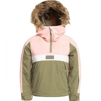 Roxy Sheltergirl - Chaqueta de Nieve para Niño - Calidez Garantizada - Rosa Claro y Verde Oscuro, Talla 12